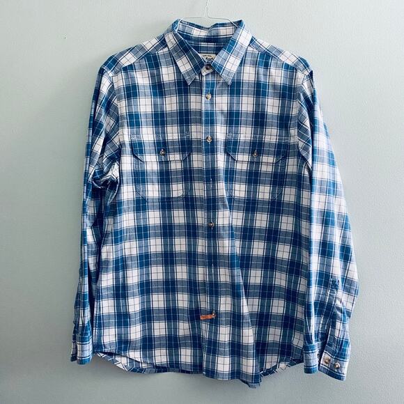 Orton Brothers blue plaid long sleeve button down - Picture 2 of 7
